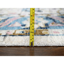 Load image into Gallery viewer, 12&#39;1&quot;x14&#39;10&quot; Ivory And Sky Blue, Hand Knotted, Mahal Design, Supple Collection, Soft And Vibrant Pile, 100% Wool, Vegetable Dyes, Oversize Oriental Rug FWR506172