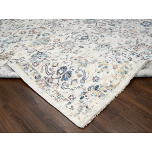 9'9"x14' Ivory, Soft Pile, 100% Wool, Natural Dyes,  Hand Knotted, Supple Collection, Mahal Design, Oriental Rug FWR506178