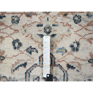 9'9"x14' Ivory, Soft Pile, 100% Wool, Natural Dyes,  Hand Knotted, Supple Collection, Mahal Design, Oriental Rug FWR506178