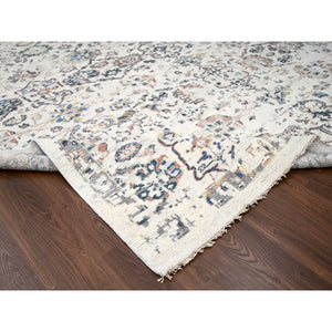 11'10"x17'8" Ivory, Supple Collection, Mahal Design, 100% Wool, Plush And Lush, Transitional Natural Dyes, Hand Knotted, Oriental Rug FWR506184