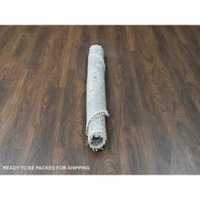 Load image into Gallery viewer, 5&#39;x5&#39; Light Gray, Oushak With Floral Motifs, Denser Weave, Soft Wool, Natural Dyes, Round, Hand Knotted, Oriental Rug FWR506190