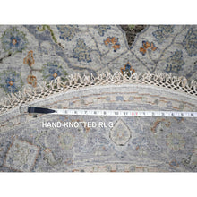 Load image into Gallery viewer, 5&#39;x5&#39; Linen White, Hand Knotted, Modern, Plain Design, Lori Buft Gabbeh, Thick and Plush, Pure Wool, Round, Oriental Rug FWR547776