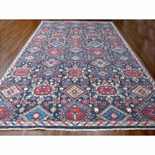 Load image into Gallery viewer, 12&#39;x18&#39; Charcoal Black, Karajeh Heriz Geometric Design, Supple Collection, Plush And Lush, Organic Wool, Hand Knotted, Oversize Oriental Rug FWR506262