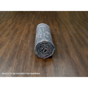 12'x18' Charcoal Black, Karajeh Heriz Geometric Design, Supple Collection, Plush and Lush, Organic Wool, Hand Knotted, Oversize Oriental Rug FWR506262