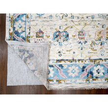 Load image into Gallery viewer, 12&#39;x17&#39;9&quot; Ivory and Blue, Transitional Natural Dyes, Oushak Inspired Supple Collection, Natural Wool, Mahal Design, Hand Knotted, Soft Pile, Oversize Oriental Rug FWR506280