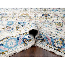 Load image into Gallery viewer, 12&#39;x17&#39;9&quot; Ivory and Blue, Transitional Natural Dyes, Oushak Inspired Supple Collection, Natural Wool, Mahal Design, Hand Knotted, Soft Pile, Oversize Oriental Rug FWR506280