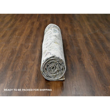 Load image into Gallery viewer, 12&#39;x17&#39;9&quot; Ivory and Blue, Transitional Natural Dyes, Oushak Inspired Supple Collection, Natural Wool, Mahal Design, Hand Knotted, Soft Pile, Oversize Oriental Rug FWR506280