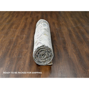 12'x17'9" Ivory and Blue, Transitional Natural Dyes, Oushak Inspired Supple Collection, Natural Wool, Mahal Design, Hand Knotted, Soft Pile, Oversize Oriental Rug FWR506280