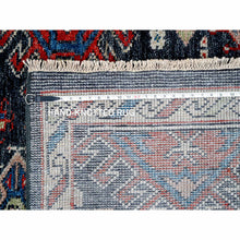 Load image into Gallery viewer, 12&#39;x14&#39;10&quot; Charcoal Black, Soft and Vibrant Pile, Karajeh Heriz Geometric Design, Supple Collection, Plush and Lush, 100% Wool Hand Knotted, Oversized Oriental Rug FWR506322