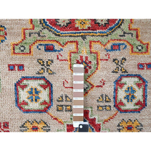 9'x11'10" Camel, Plush And Lush, 100% Wool, Supple Collection, Hand Knotted, Karajeh Heriz Geometric Design, Oriental Rug FWR506328
