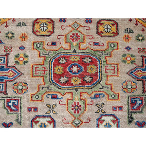 9'x11'10" Camel, Plush And Lush, 100% Wool, Supple Collection, Hand Knotted, Karajeh Heriz Geometric Design, Oriental Rug FWR506328