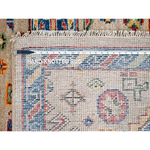 9'x11'10" Camel, Plush And Lush, 100% Wool, Supple Collection, Hand Knotted, Karajeh Heriz Geometric Design, Oriental Rug FWR506328