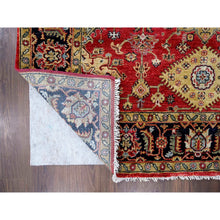 Load image into Gallery viewer, 6&#39;x8&#39;9&quot; Red And Black, Pure Wool, Hand Knotted, Soft Pile, Karajeh Design With Tribal Medallions, Oriental Rug FWR506352