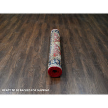 Load image into Gallery viewer, 6&#39;x8&#39;9&quot; Red And Black, Pure Wool, Hand Knotted, Soft Pile, Karajeh Design With Tribal Medallions, Oriental Rug FWR506352