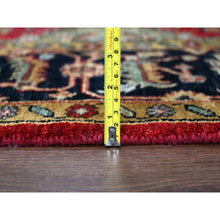 Load image into Gallery viewer, 6&#39;x8&#39;9&quot; Red And Black, Pure Wool, Hand Knotted, Soft Pile, Karajeh Design With Tribal Medallions, Oriental Rug FWR506352