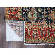 Load image into Gallery viewer, 8&#39;x8&#39; Black, Vegetable Dyes, 100% Wool, Soft Pile, Karajeh Design with All Over Pattern, Hand Knotted, Square, Oriental Rug FWR506358