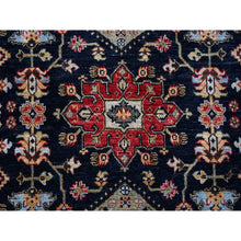 Load image into Gallery viewer, 8&#39;x8&#39; Black, Vegetable Dyes, 100% Wool, Soft Pile, Karajeh Design With All Over Pattern, Hand Knotted, Square, Oriental Rug FWR506358