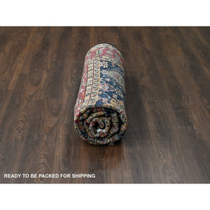 8'x8' Black, Vegetable Dyes, 100% Wool, Soft Pile, Karajeh Design with All Over Pattern, Hand Knotted, Square, Oriental Rug FWR506358