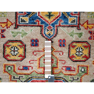9'10"x13'10" Camel With Navy Blue, Vegetable Dyes, Karajeh Heriz Geometric Design, Thick And Plush, Natural Wool, Supple Collection, Hand Knotted, Oversize Oriental Rug FWR506394