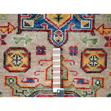 Load image into Gallery viewer, 9&#39;10&quot;x13&#39;10&quot; Camel With Navy Blue, Vegetable Dyes, Karajeh Heriz Geometric Design, Thick And Plush, Natural Wool, Supple Collection, Hand Knotted, Oversize Oriental Rug FWR506394