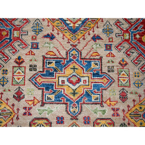 9'10"x13'10" Camel With Navy Blue, Vegetable Dyes, Karajeh Heriz Geometric Design, Thick And Plush, Natural Wool, Supple Collection, Hand Knotted, Oversize Oriental Rug FWR506394