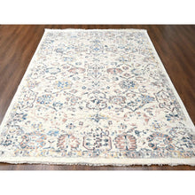 Load image into Gallery viewer, 8&#39;10&quot;x11&#39;10&quot; Ivory, Pure Wool, Soft And Vibrant Pile, Natural Dyes, Hand Knotted, Supple Collection, Mahal Design, Oriental Rug FWR506400