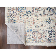 Load image into Gallery viewer, 8&#39;10&quot;x11&#39;10&quot; Ivory, Pure Wool, Soft And Vibrant Pile, Natural Dyes, Hand Knotted, Supple Collection, Mahal Design, Oriental Rug FWR506400