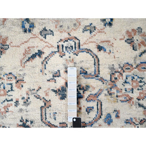 8'10"x11'10" Ivory, Pure Wool, Soft And Vibrant Pile, Natural Dyes, Hand Knotted, Supple Collection, Mahal Design, Oriental Rug FWR506400