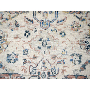 8'10"x11'10" Ivory, Pure Wool, Soft And Vibrant Pile, Natural Dyes, Hand Knotted, Supple Collection, Mahal Design, Oriental Rug FWR506400