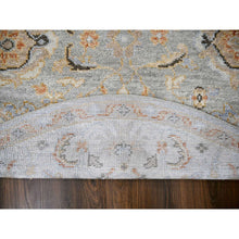 Load image into Gallery viewer, 7&#39;10&quot;x8&#39; Grey And Ivory, Hand Knotted Oushak Inspired Supple Collection, 100% Wool, Plush And Lush, Round Oriental Rug FWR506418