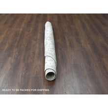 Load image into Gallery viewer, 7&#39;10&quot;x8&#39; Grey And Ivory, Hand Knotted Oushak Inspired Supple Collection, 100% Wool, Plush And Lush, Round Oriental Rug FWR506418