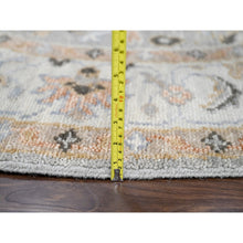 Load image into Gallery viewer, 7&#39;10&quot;x8&#39; Grey And Ivory, Hand Knotted Oushak Inspired Supple Collection, 100% Wool, Plush And Lush, Round Oriental Rug FWR506418