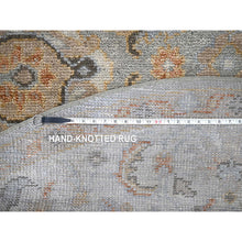 Load image into Gallery viewer, 7&#39;10&quot;x8&#39; Grey And Ivory, Hand Knotted Oushak Inspired Supple Collection, 100% Wool, Plush And Lush, Round Oriental Rug FWR506418