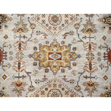 Load image into Gallery viewer, 6&#39;1&quot;x11&#39;10&quot; Beige and Brown, Karajeh Design with Geometric Medallion, Hand Knotted, Vegetable Dyes, Extra Soft Wool, Wide Gallery Runner Oriental Rug FWR506454