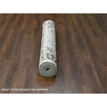 Load image into Gallery viewer, 6&#39;1&quot;x11&#39;10&quot; Beige And Brown, Karajeh Design With Geometric Medallion, Hand Knotted, Vegetable Dyes, Extra Soft Wool, Wide Gallery Runner Oriental Rug FWR506454