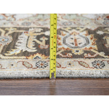 Load image into Gallery viewer, 6&#39;1&quot;x11&#39;10&quot; Beige And Brown, Karajeh Design With Geometric Medallion, Hand Knotted, Vegetable Dyes, Extra Soft Wool, Wide Gallery Runner Oriental Rug FWR506454