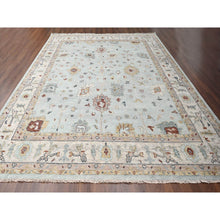 Load image into Gallery viewer, 12&#39;x14&#39;10&quot; Light Blue And Ivory, Hand Knotted, Oushak Inspired, Supple Collection, Soft And Plush, Sustainable, Oversize Oriental Rug FWR506460