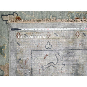 12'x14'10" Light Blue And Ivory, Hand Knotted, Oushak Inspired, Supple Collection, Soft And Plush, Sustainable, Oversize Oriental Rug FWR506460