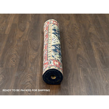 Load image into Gallery viewer, 4&#39;2&quot;x6&#39; Black with Red, Karajeh Design with All Over Pattern, Hand Knotted, Pure Wool, Oriental Rug FWR506484