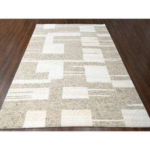 10'2"x13'9" Earth Tone Colors, Natural Wool, Tone On Tone, Natural Abrash, Soft Pile, Thick Chunky Texture, Sustainable, Hand Knotted, Oriental Rug FWR506598