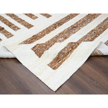 Load image into Gallery viewer, 8&#39;2&quot;x9&#39;10&quot; Leather Brown And Ivory, 100% Wool, Thick Chunky Texture, Soft And Vibrant Pile,  Hand Knotted, Oriental Rug FWR506652