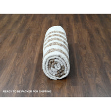 Load image into Gallery viewer, 8&#39;2&quot;x9&#39;10&quot; Leather Brown And Ivory, 100% Wool, Thick Chunky Texture, Soft And Vibrant Pile,  Hand Knotted, Oriental Rug FWR506652