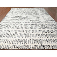 Load image into Gallery viewer, 12&#39;1&quot;x17&#39;9&quot; White Heat With Charcoal Black, Modern Design, Organic Wool, Natural Dyes, Tone On Tone, Soft Pile, Hand Knotted, Oversized Oriental Rug FWR506694