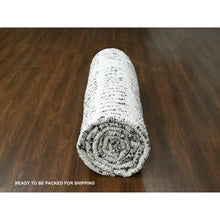 Load image into Gallery viewer, 12&#39;1&quot;x17&#39;9&quot; White Heat With Charcoal Black, Modern Design, Organic Wool, Natural Dyes, Tone On Tone, Soft Pile, Hand Knotted, Oversized Oriental Rug FWR506694
