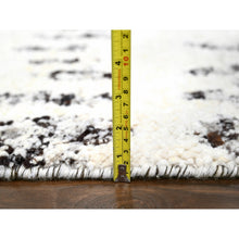 Load image into Gallery viewer, 12&#39;1&quot;x17&#39;9&quot; White Heat With Charcoal Black, Modern Design, Organic Wool, Natural Dyes, Tone On Tone, Soft Pile, Hand Knotted, Oversized Oriental Rug FWR506694