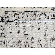 Load image into Gallery viewer, 12&#39;1&quot;x17&#39;9&quot; White Heat With Charcoal Black, Modern Design, Organic Wool, Natural Dyes, Tone On Tone, Soft Pile, Hand Knotted, Oversized Oriental Rug FWR506694