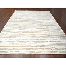 Load image into Gallery viewer, 12&#39;x14&#39;10&quot; Camel Brown, Striae Minimalist Design, Hand Knotted, Undyed Plush Wool, Oversize, Oriental Rug FWR506700