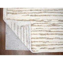 Load image into Gallery viewer, 12&#39;x14&#39;10&quot; Camel Brown, Striae Minimalist Design, Hand Knotted, Undyed Plush Wool, Oversize, Oriental Rug FWR506700