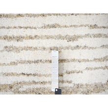 Load image into Gallery viewer, 12&#39;x14&#39;10&quot; Camel Brown, Striae Minimalist Design, Hand Knotted, Undyed Plush Wool, Oversize, Oriental Rug FWR506700