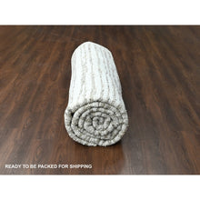 Load image into Gallery viewer, 12&#39;x14&#39;10&quot; Camel Brown, Striae Minimalist Design, Hand Knotted, Undyed Plush Wool, Oversize, Oriental Rug FWR506700